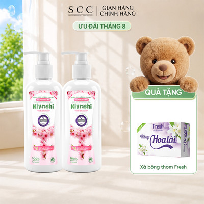 Combo 2 Dung Dịch Vệ Sinh Phụ Nữ Dịu Nhẹ Kiyoshi 240g (Hương Hoa Anh Đào/Cỏ Xạ Hương & Bạc Hà)