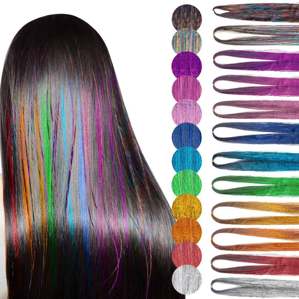 Hair Tinsel Strand Kit Sparkling Party Tinsel Hair Extension