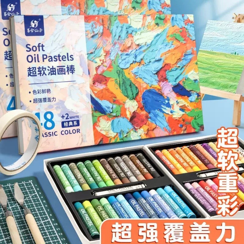 Soft Heavy Body Oil Pastel DIY Họa Tiết Nghệ Thuật Trẻ Em Không Độc Hại 24 Màu Bộ