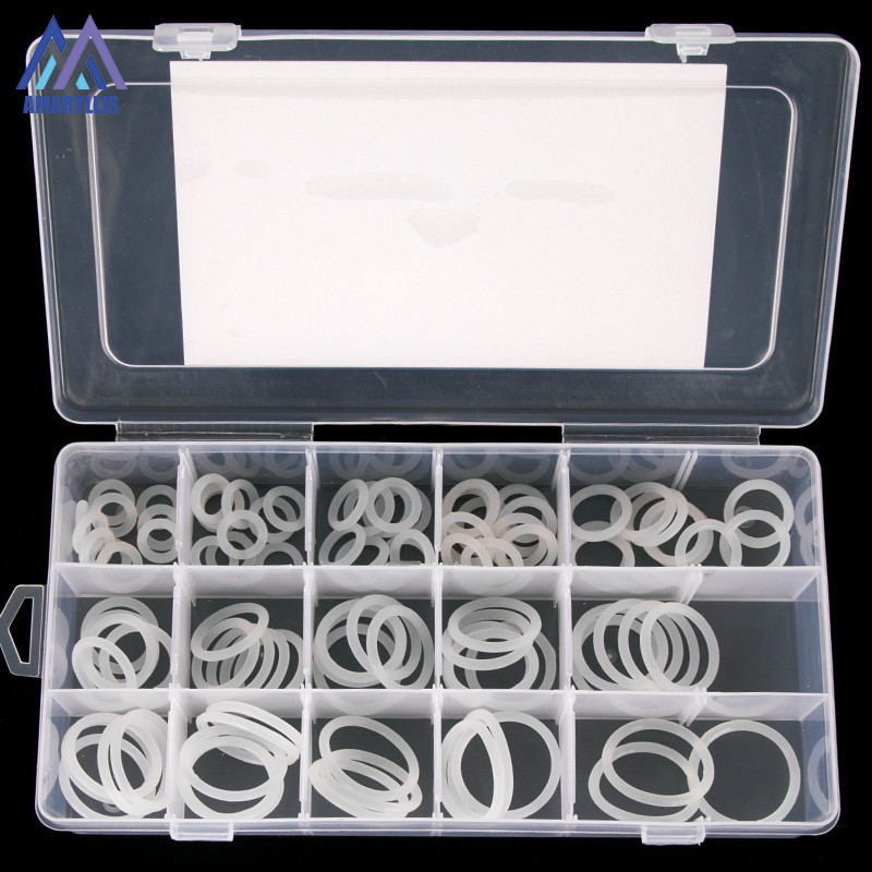 94 Cái / hộp VMQ Miếng Đệm Silicon Trắng Oring Kích Thước Lớn OD15-35mm CS3.1mm Ốc Vít