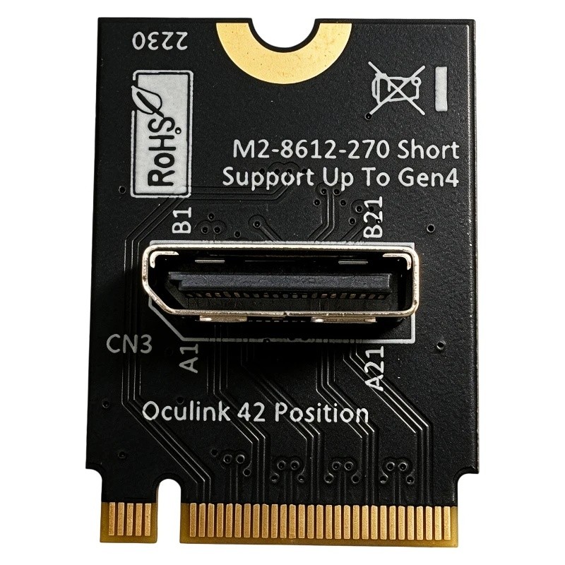 M.2 M ‐ Key to OcuLink SFF ‐ 8612 Adapter Ngắn Dọc Loại A PCIe 4.0 X4 64Gbps 2230 M2 NVMe Bộ Chuyển 