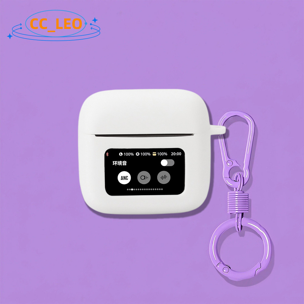 Case for JBL TOUR Pro2 Colorful Silicone Soft Shell Cute Metal Finger Ring Pendant Protective Sleeve