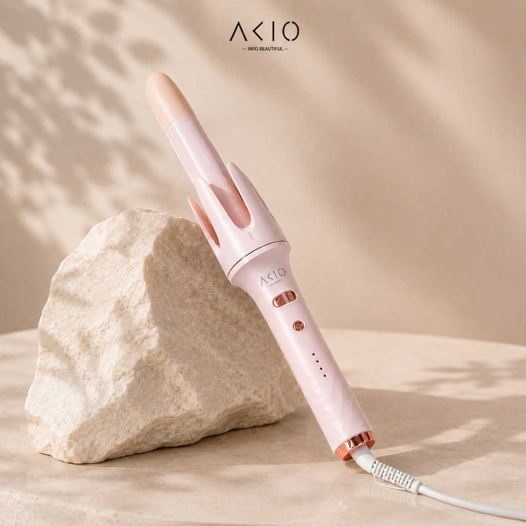 🌴 Máy uốn xoăn tự động trục dài AKIO BEAUTY size 28mm phủ X2 ceramic bảo vệ tóc
