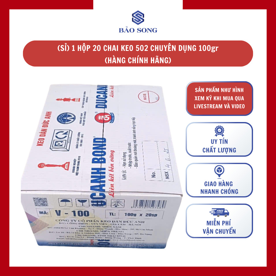 [GIÁ SỈ] 1 HỘP KEO 502 chuyên dụng 100gr/20, 60gr/25, 30gr/50 chai, keo dán sắt 502 chính hãng, keo 