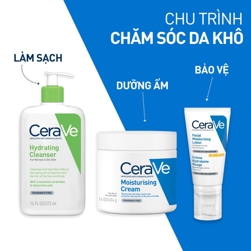 Sữa rửa mặt giúp làm sạch sâu dành cho da thường và da khô Cerave Hydrating Cleanser 473ML | BigBuy360 - bigbuy360.vn