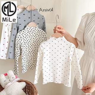 [ML] 90-140CM Dễ Thương Chấm Bi Dài Tay Phong Cách Mới Áo Sơ Mi Đáy Thường Ngày Bé Gái Xuân Thu Phù Hợp Với Áo Thun In Hình Toàn Bộ Bên Trong