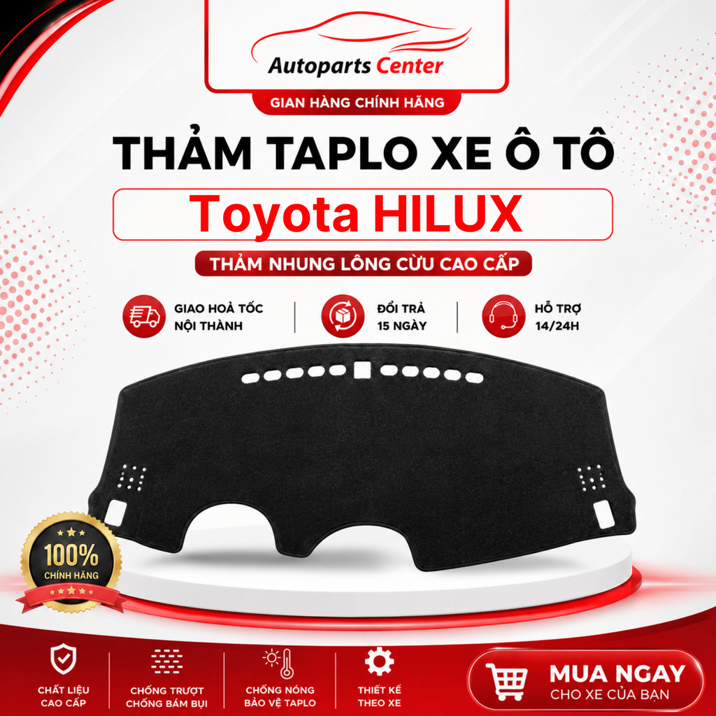 Thảm taplo nhung Toyota HILUX 2011-2012
