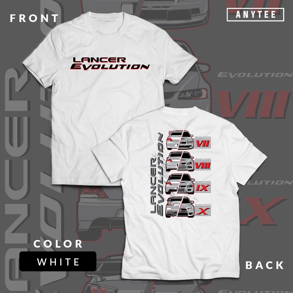 Áo thun ô tô ô tô ô tô ô tô Mitsubishi Lancer Evolution 7 8 9 10 Turbo Jdm (có sẵn)