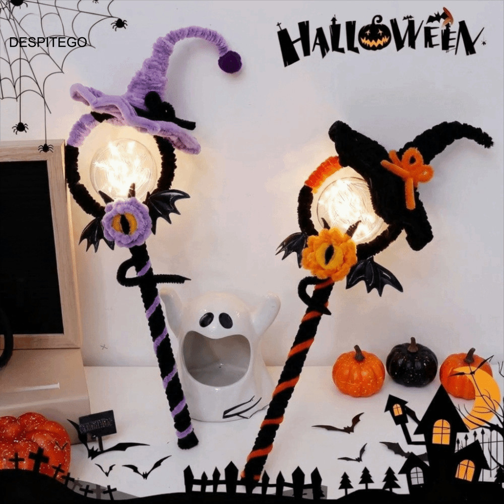 DESPITEGO Halloween Magic Wand, Light Up Bendable Halloween DIY Fairy Stick, Creative DIY Kit Handma