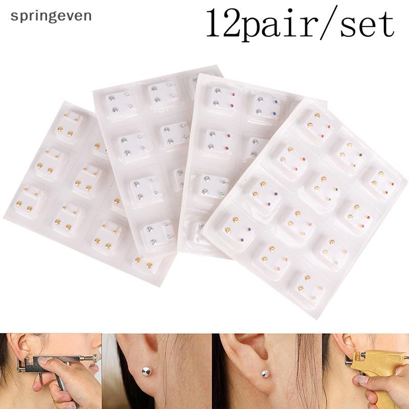 Springeven 24 Chiếc Bông Tai Y Tế Xuyên Dụng Cụ Tai Bông Tai Phẫu Thuật Thép Bông Tai Nữ RFT