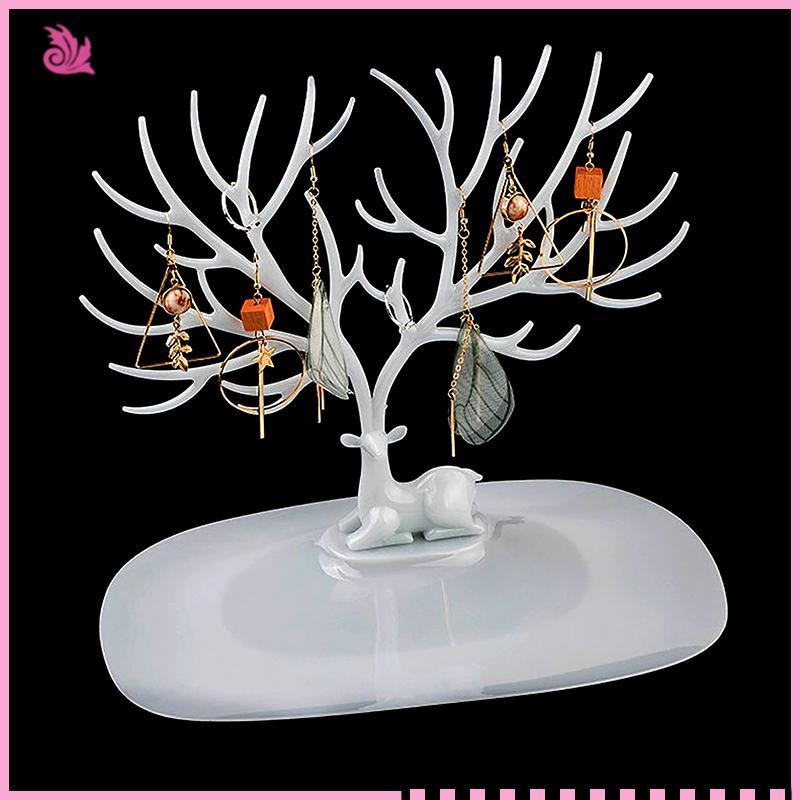 Eshylala Little Deer Jewelry Display Stand Tree Organizer cho Bông tai Vòng đeo tay Nelace [MỚI]