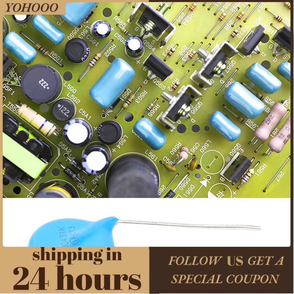 Yohooo 10D 431K Varistor Kit Bảo Vệ Đáng Tin Cậy cho Bảng Mạch Điện Tử Oxit Kim Loại Xuyên Tâm đĩa 4