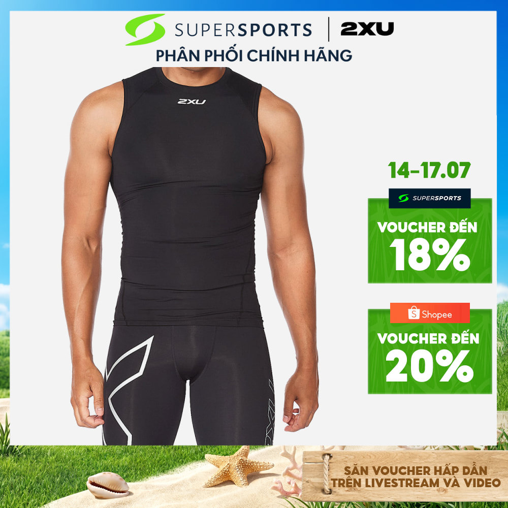 Áo Ba Lỗ Nam 2XU Core Compression Sleeveless - Đen - MA6400a-BLK/SIL