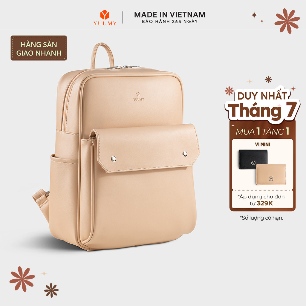 Balo Yuumy (Thời trang nữ phối ngăn cỡ trung - Balo da Seasand YBA109) Bagsmart