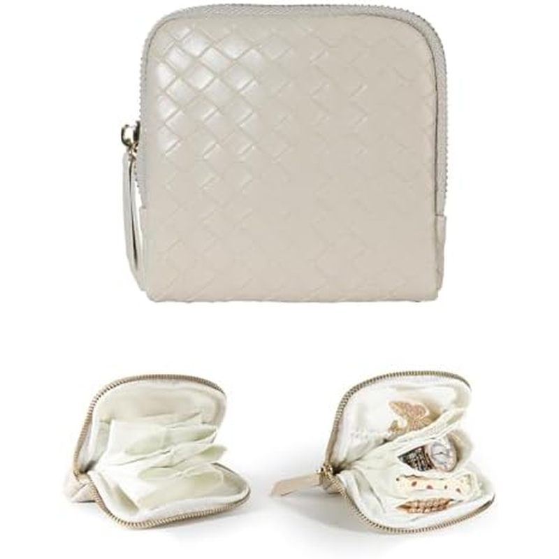 COOLYOUTH Travel Jewelry Case Organizer for Women Portable Jewelry Box with Small Pouches Mini Jewel