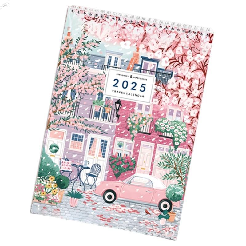 CUY 2025 Lịch Du Lịch Treo Tường Lịch Từ 01 2025 Đến 12 2025 Hai Dây Ràng Buộc Lịch Hàng Tháng Cho V