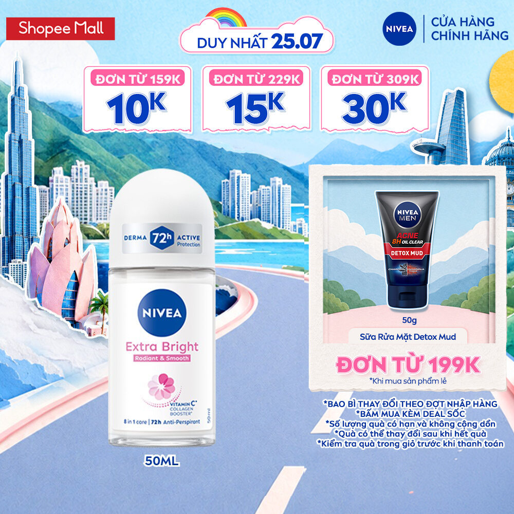 Lăn Ngăn Mùi NIVEA Sáng Mịn Tối Ưu | Giảm Thâm Sạm | Vitamin C (50 ml) - 83747