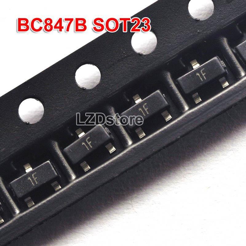 100 Chiếc BC847B SOT23 BC847 1F SOT SMD 847B SOT-23 Mới Transistor