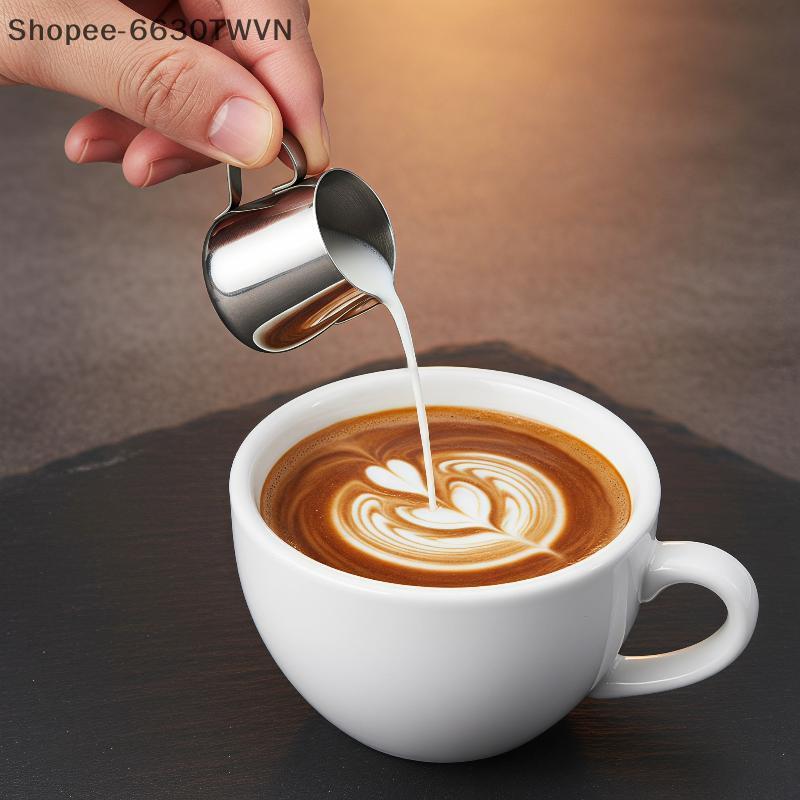 [LH] Bình tạo bọt sữa bằng thép không gỉ Cốc đo cân trong suốt có vòi rộng cho quán cà phê Latte Cap