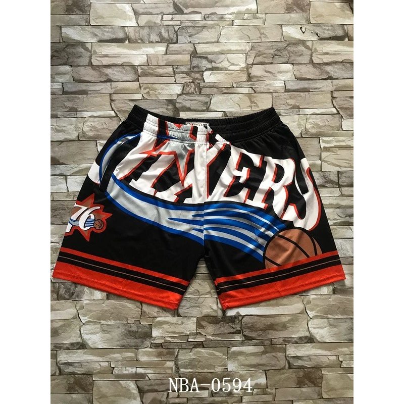 Quần short bóng NBA Mitchell Ness Quần short mặt lớn Lakers Raptor Bulls Celtic Heat 76 người