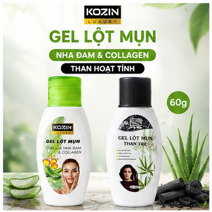 Gel Lột Mụn Kozin - Than Tre Hoạt Tính & Nha Đam Collagen 60g