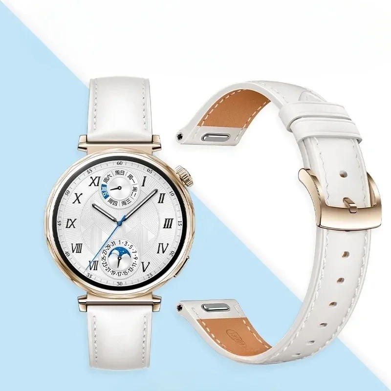 Dây da 18mm cho Huawei Watch GT 5 Pro 42mm / GT4 / GT5 41mm, Dây đeo đồng hồ thời trang cùng thiết k