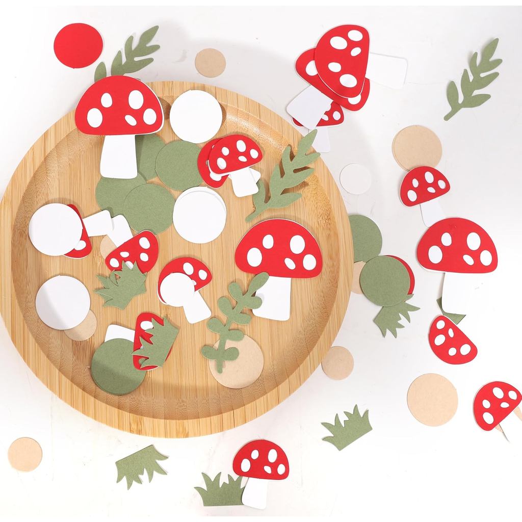 200 CHIẾC Nấm Confetti - Trang Trí Bàn Tiệc Woodland, Confetti Woodland, Trang Trí Sinh Nhật Chủ Đề 