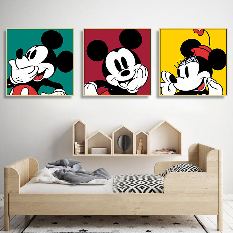 T Hợp Thời Trang Nghệ Thuật Chuột Mickey Con Lắc Tranh Phòng Trẻ Em Phòng Ngủ Tranh Mickey Pop Phong