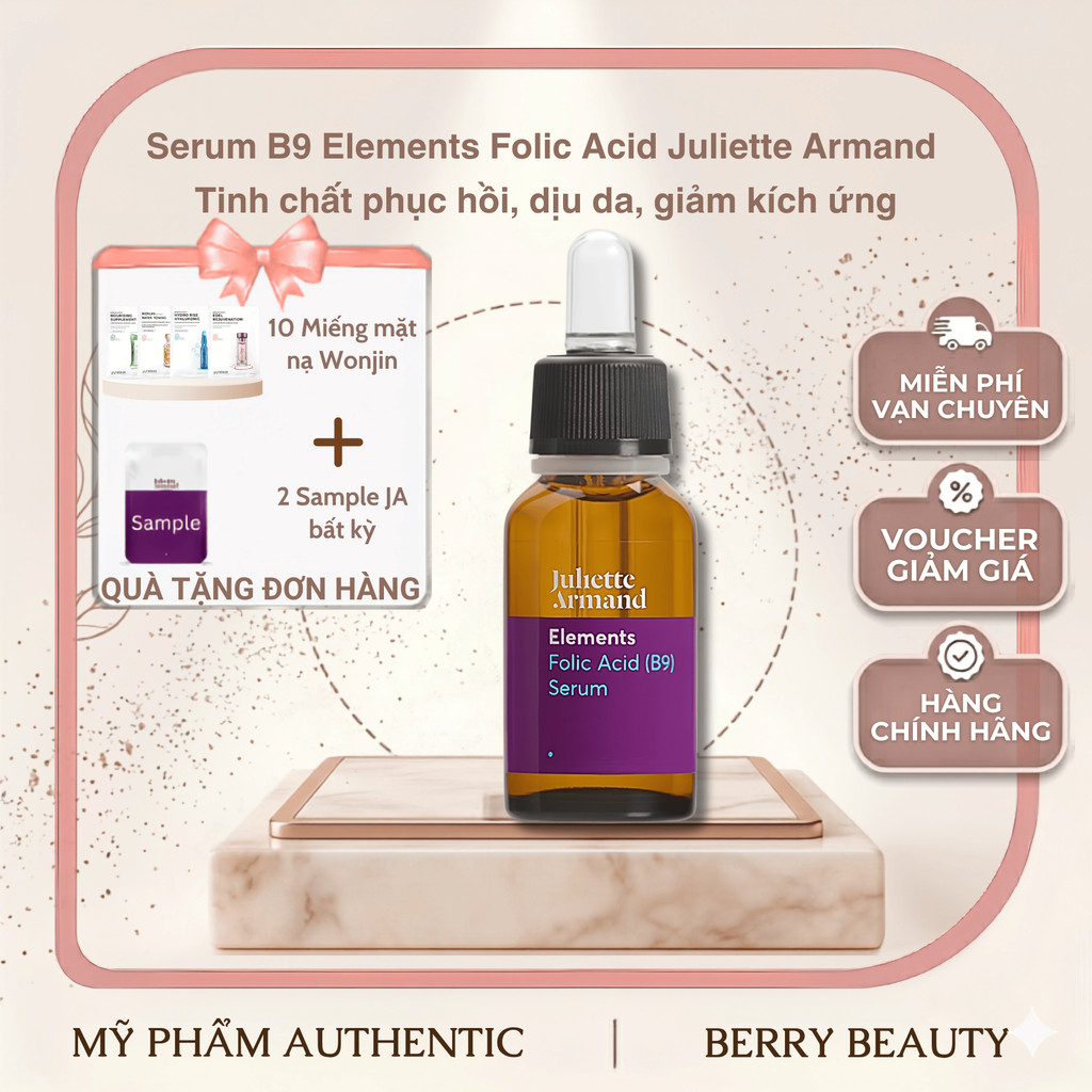 [Hàng Công Ty] Serum B9 Elements Folic Acid Juliette Armand | Tinh chất phục hồi, dịu da, giảm kích 