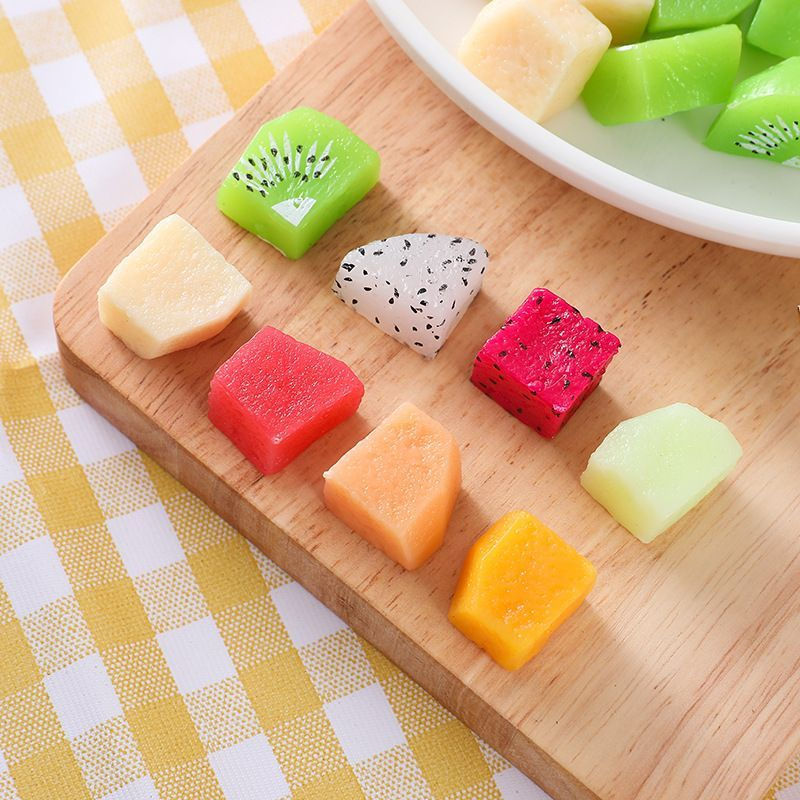 Watermelon model, simulated red and white props, fruit pieces, accessories, dragon fruit salad12y Ne