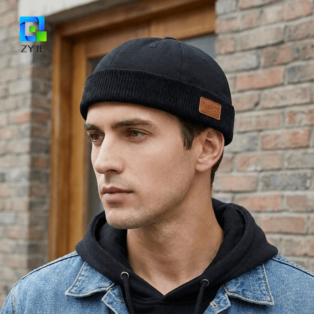 ZYJC Dome Melon Cap, Corduroy Nối Màu Trơn Landlord Hat, Beanies Đơn Giản Có Thể Điều Chỉnh Hip Hop 