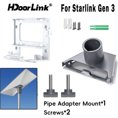 HdoorLink Cho Starlink Gen3 / V4 Ống Adapter Cực Gắn Mái Gắn Cực Kết Nối Ống 2in1 Starlink Gen3 Router Giá Đỡ Nguồn