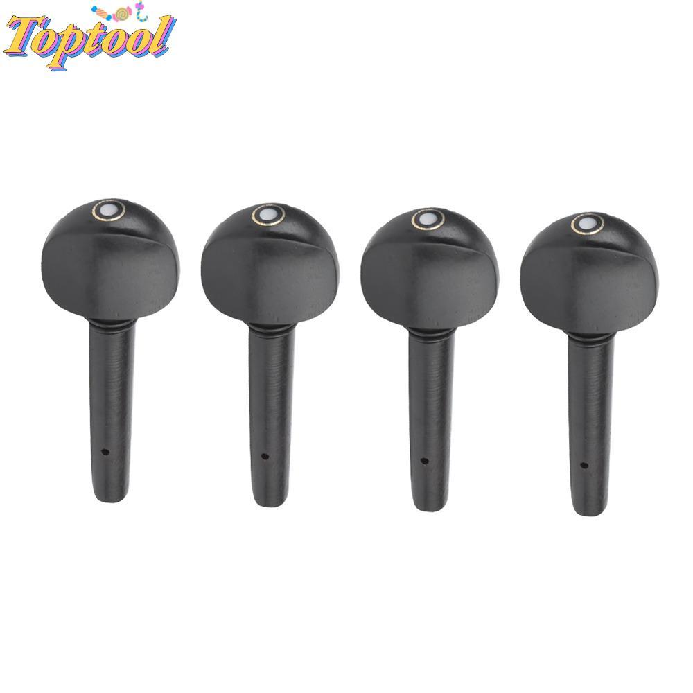 TOPTOOL 4 Chốt điều chỉnh violin, Chất liệu da nâu màu đen Fiddle Tuning Pegs, Chốt dây đàn violin b