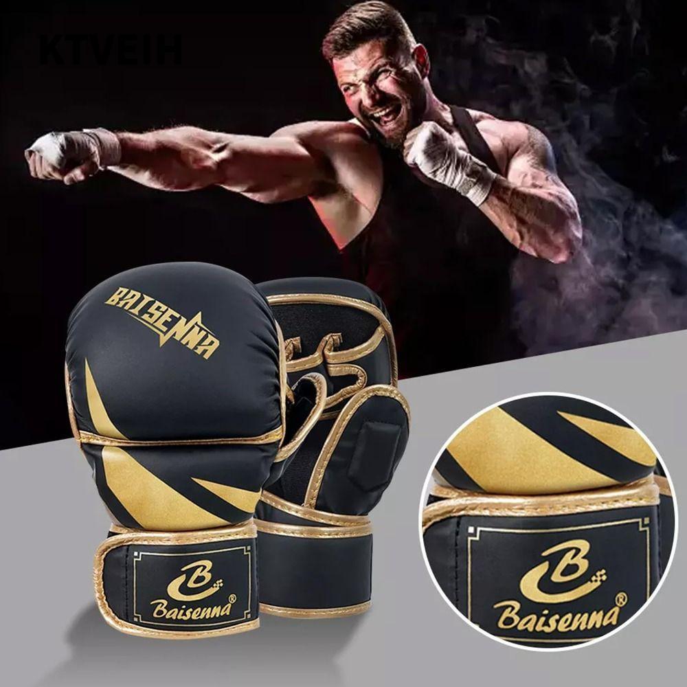 Găng tay đấm bốc KTVEIH dành cho người lớn, Găng tay MMA hấp thụ sốc bằng da PU, Găng tay nâng ngực 