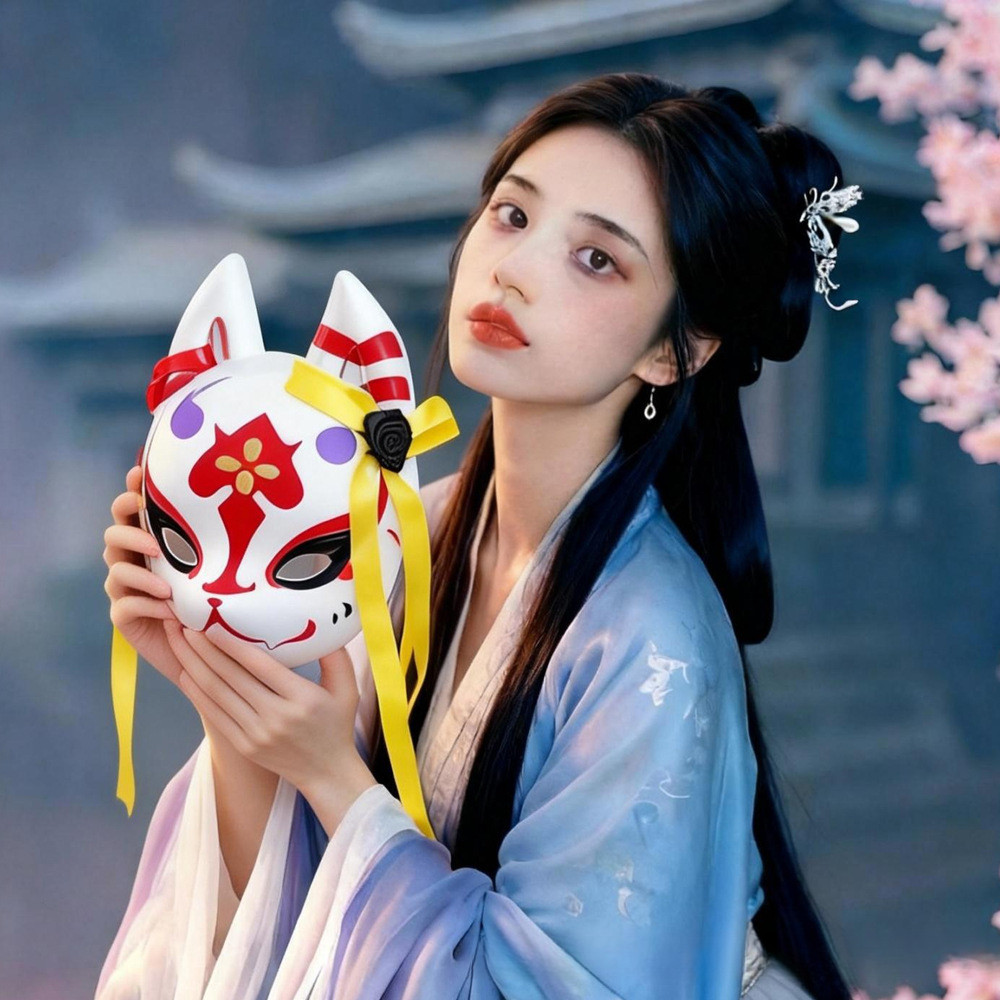 [Sẵn sàng] Azure File Merchandise Fox Saka Wakama cosplay Mask Fox Saka Wakama Mask Fox Mask Fox Mas