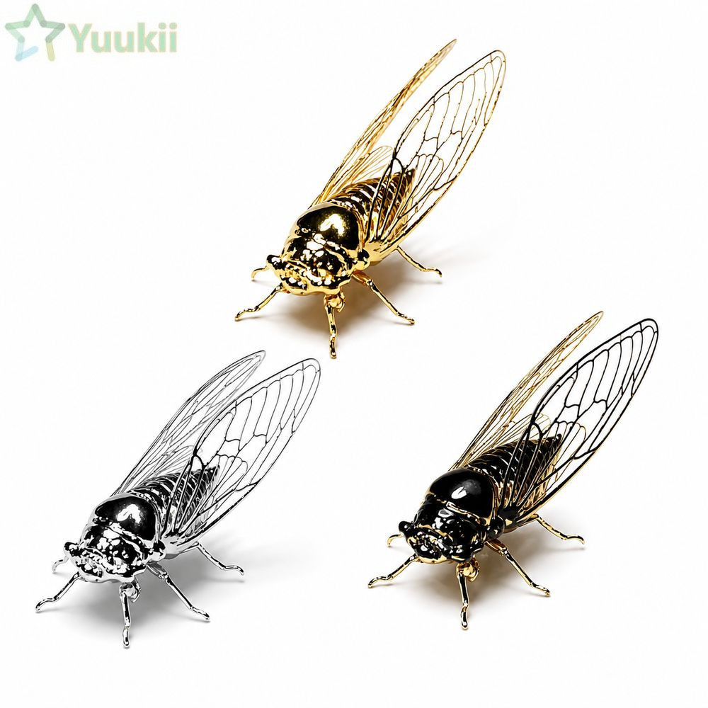 Tượng Cicada Vàng YUUKII, Vàng Thực Tế Chi Tiết Điêu Khắc Cicada, Quà Tặng Phong Cách Vintage Cánh R