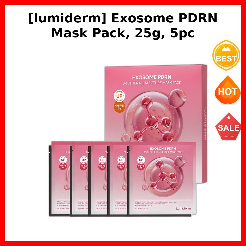 [lumiderm] Gói mặt nạ Exosome PDRN, 25g, 5pc/ Mặt nạ Exosome Hàn Quốc/ Độ ẩm làm sáng/ Chính hãng củ