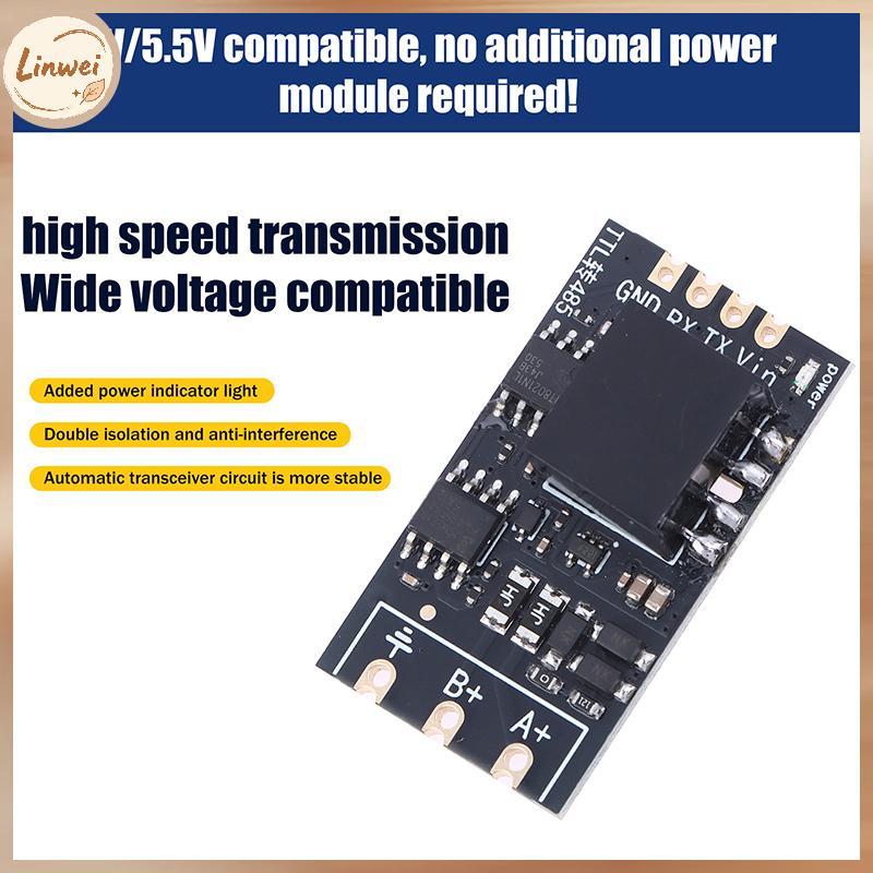 [Linwei] 1 / 2 Cái Mô-đun bảng cấp TTL sang RS485 cách ly nối tiếp Tự động đảo ngược tốc độ cao 2Mbp