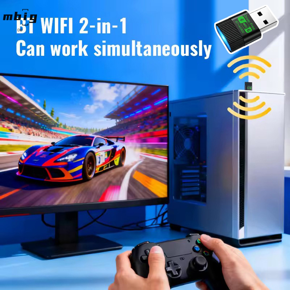 Bộ Chuyển Đổi USB WiFi 6 AX900 BT 5.4 Thẻ Mạng Không Dây WiFi 2.4G & 5GHz RGB Wlan Thu Cho PC / Lapt