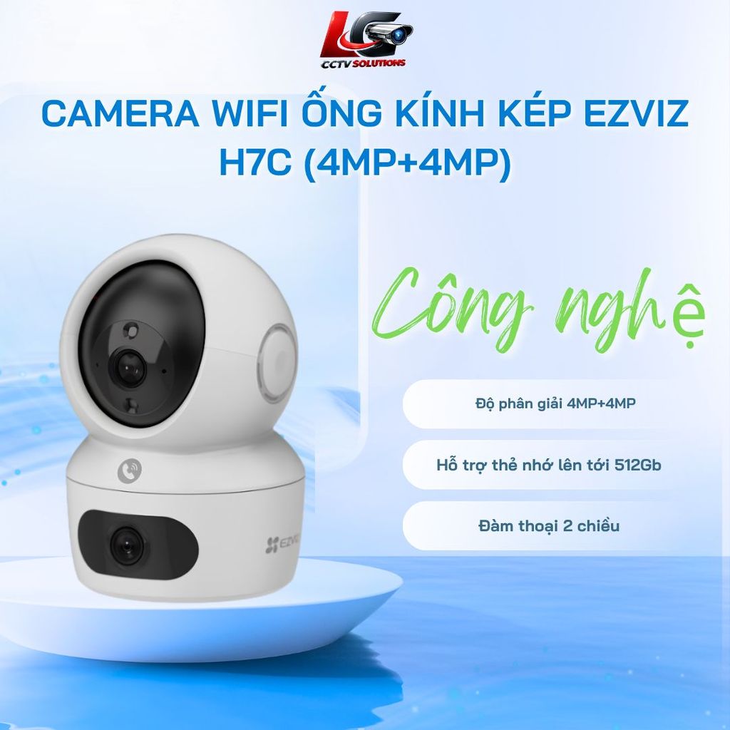 Camera 2 Mắt Trong Nhà Ezviz H7c Dual 8MP (4MP + 4MP) - 2K+ Siêu Nét, Xoay 360, Đàm Thoại 2 Chiều