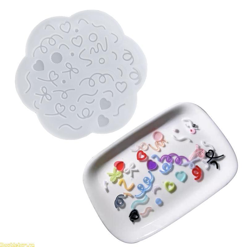 Doublebuy Love Color Strip Quicksand Resin Đúc Khuôn Khuôn Khuôn Silicon Pha Lê