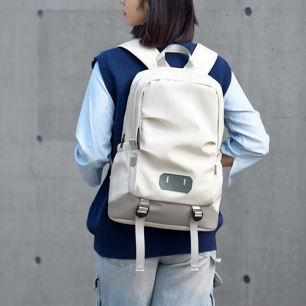 New women's backpack, color-blocked backpack, large-capacity travel backpack, college student school
