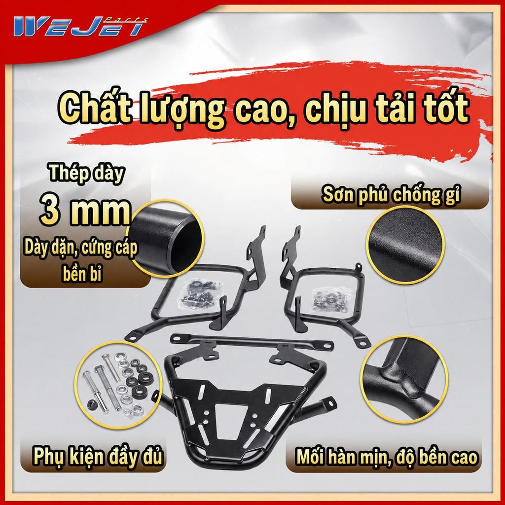 Baga touring thép 3mm cho CB500X NX500 CB400X 2021-2026, bộ khung sau và hông lắp thùng