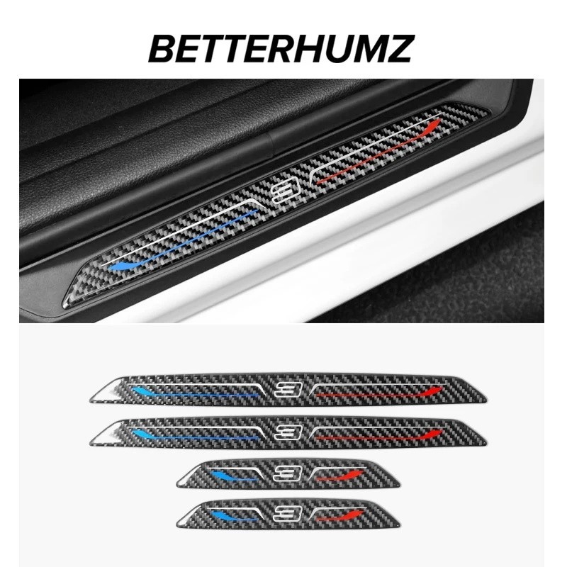 Dành Cho Xe BMW F30 F35 F34 Series 3 GT Sợi Carbon Cửa Xe Ô Tô Chống Xước Dán Ngưỡng