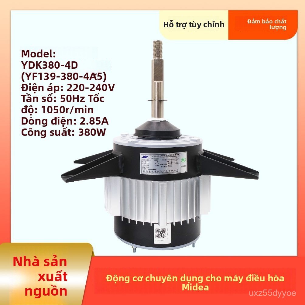 Motor quạt cục nóng điều hòa Midea YDK380-4D động cơ chính hãng chạy êm phụ kiện thay thế sẵn hàng