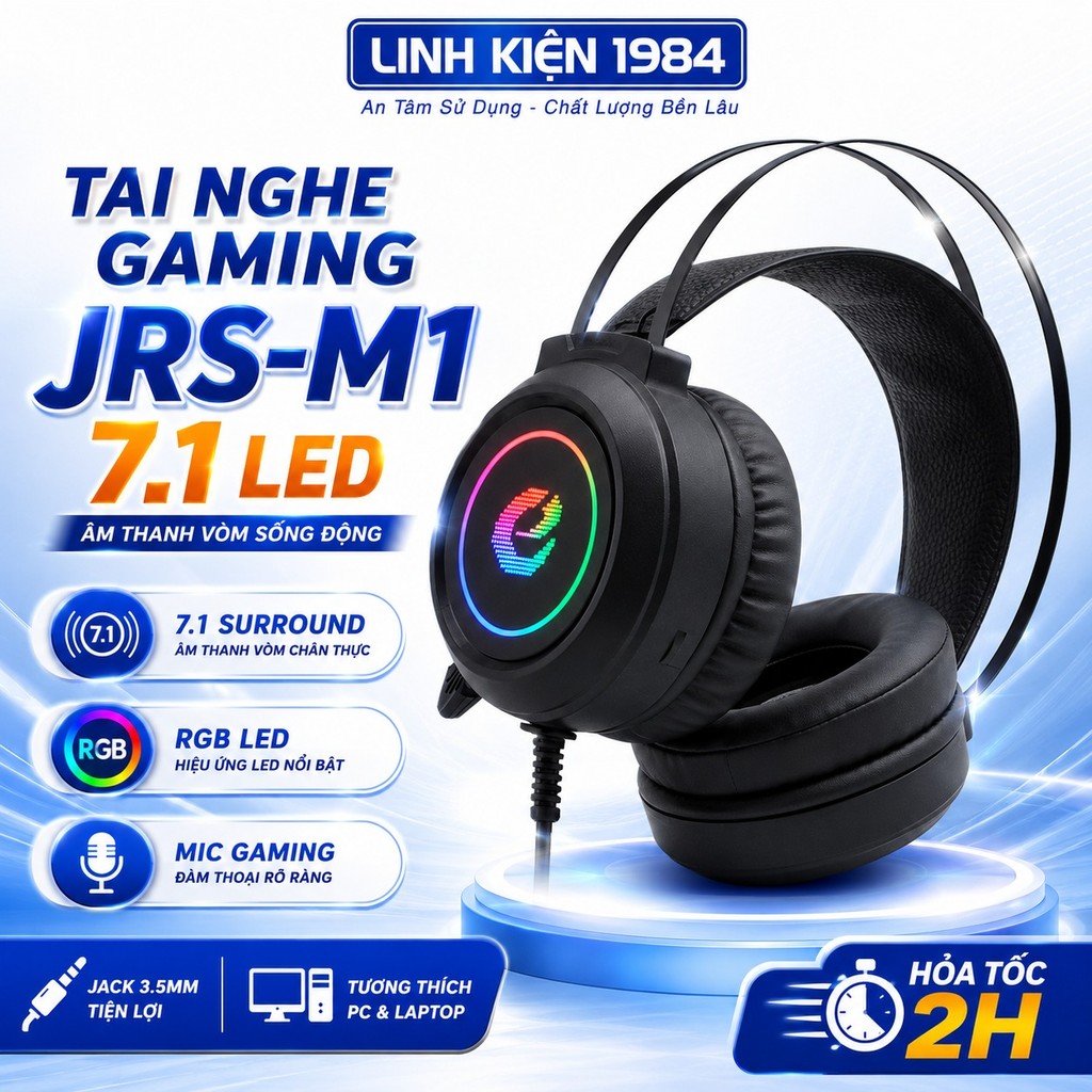Tai nghe gaming chụp tai máy tính chơi game có mic tích hợp đèn LED cho điện thoại/Pc / Ps4 Gameming