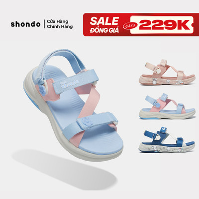 Giày Sandal Trẻ Em Little 8 Quai Hậu Xoay, Thoải Mái, Siêu Nhẹ Shondo Nhiều Màu