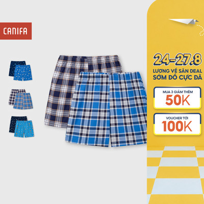 Combo quần mặc nhà bé trai CANIFA quần short chất cotton mềm mát in họa tiết PS26 2LA26S005