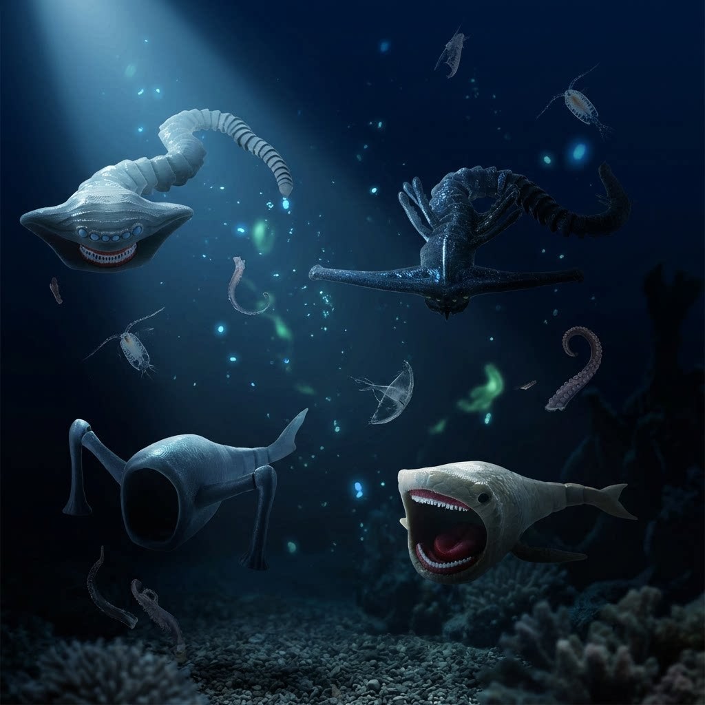 Deep Sea Trek Beast Sea Monster Sea Eater Maya Plup Đồ chơi sáng tạo Mô hình con lắc