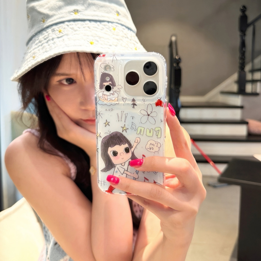 Jimeng Original ins Dễ Thương Vui Vẻ Graffiti Star Rock Little Girl 17 Thích Hợp Cho 17pro Apple 17P
